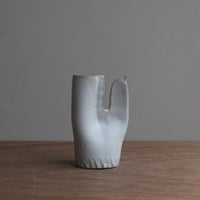 鶏の一輪挿し・白マット|teto ceramics 石井啓一