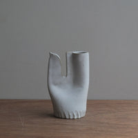 鶏の一輪挿し・白マット|teto ceramics 石井啓一
