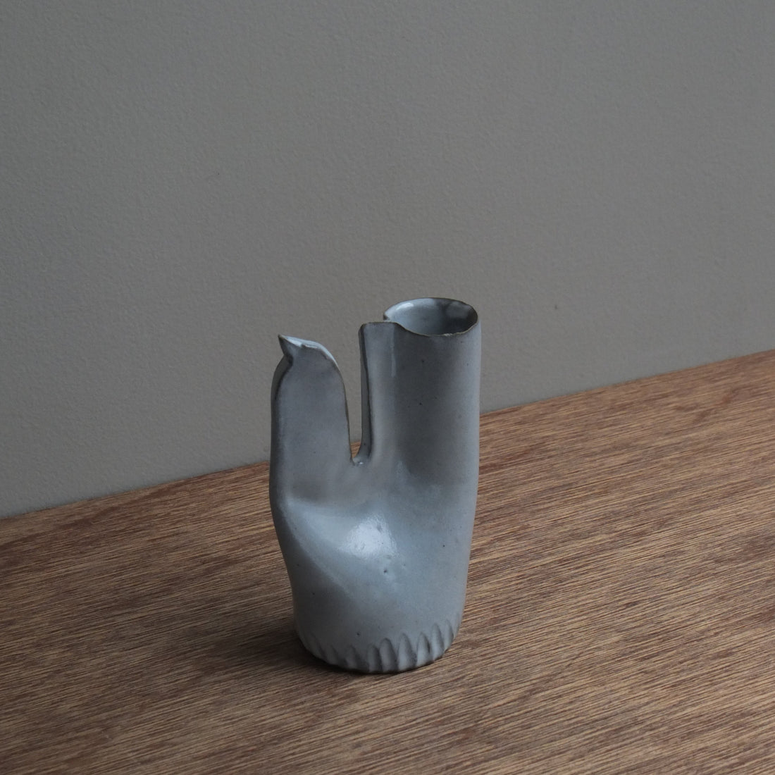 鶏の一輪挿し・白ツヤ｜teto ceramics 石井啓一