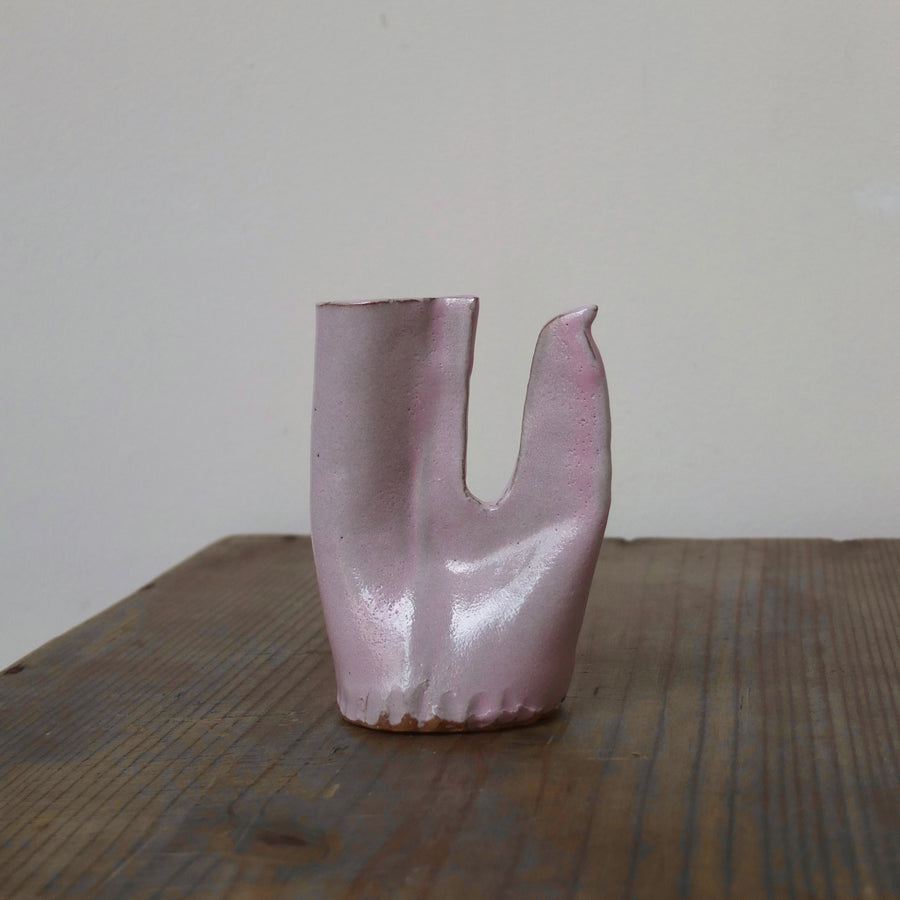 鶏の一輪挿し・ピンク｜teto ceramics 石井啓一