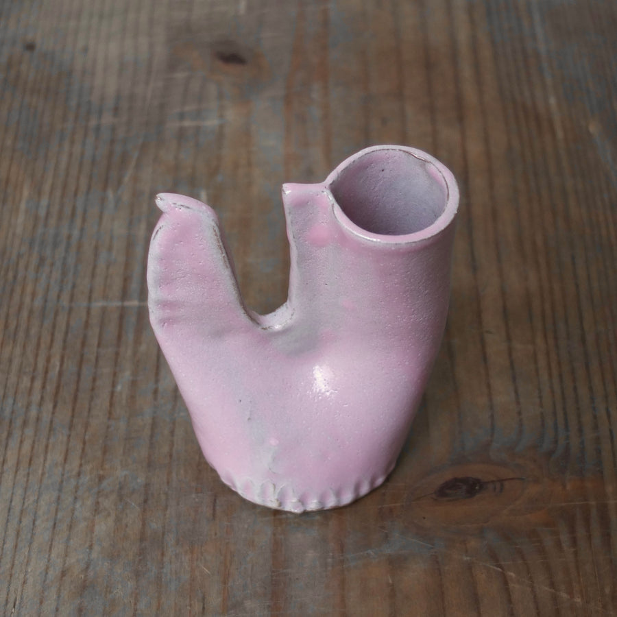 鶏の一輪挿し・ピンク｜teto ceramics 石井啓一