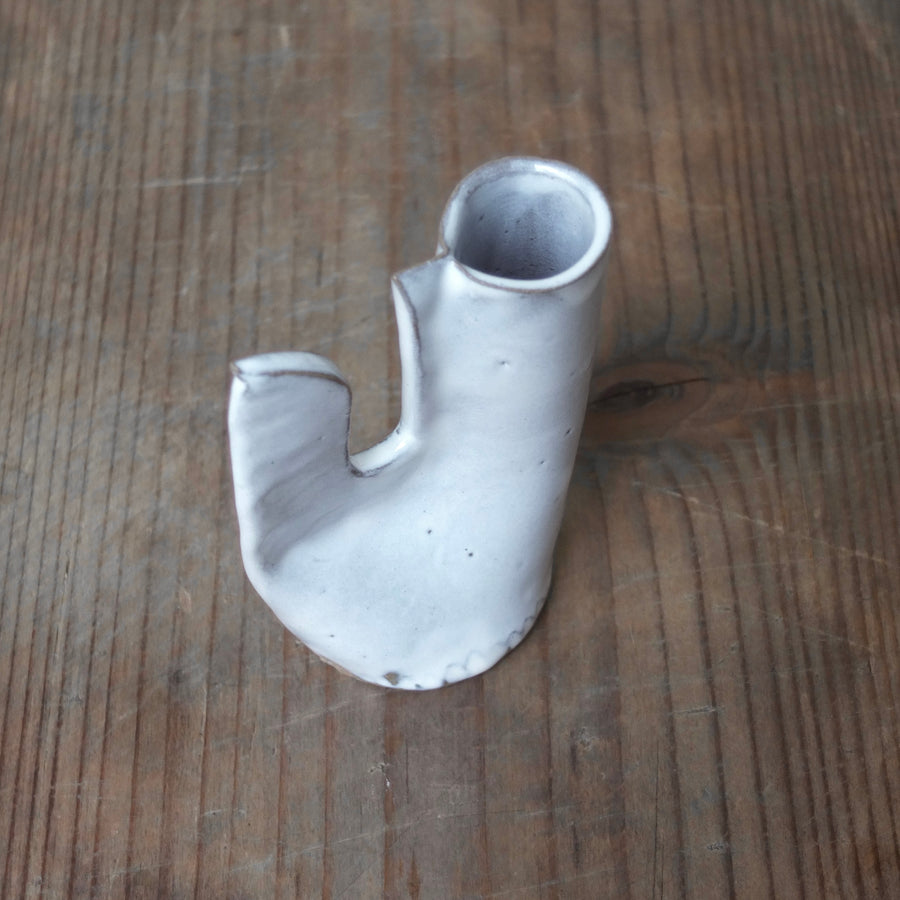 鶏の一輪挿し・白｜teto ceramics 石井啓一