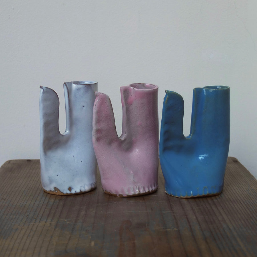 鶏の一輪挿し・白｜teto ceramics 石井啓一