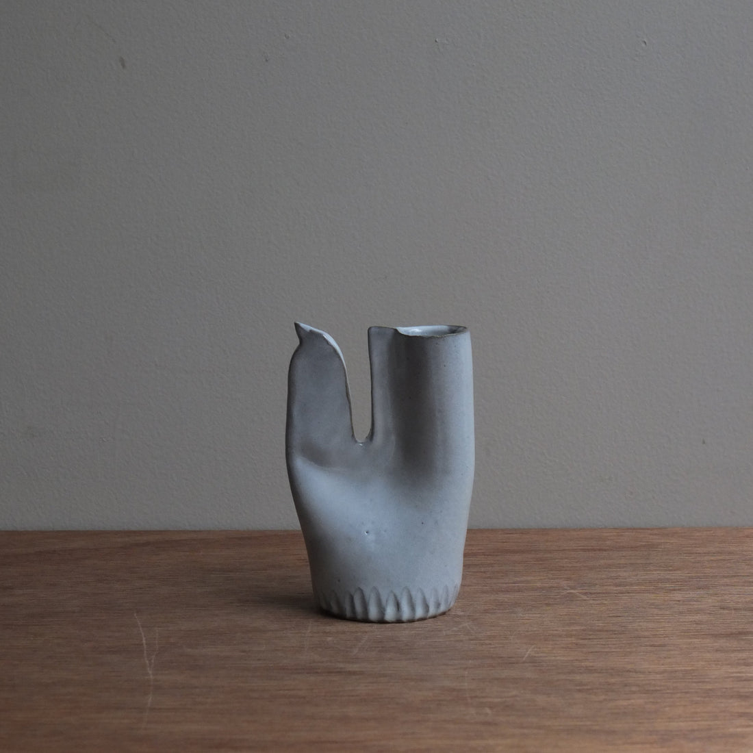 鶏の一輪挿し・白ツヤ｜teto ceramics 石井啓一