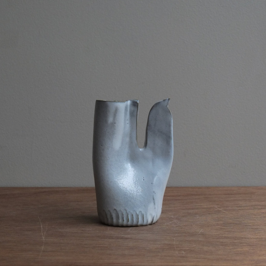 鶏の一輪挿し・白ツヤ｜teto ceramics 石井啓一